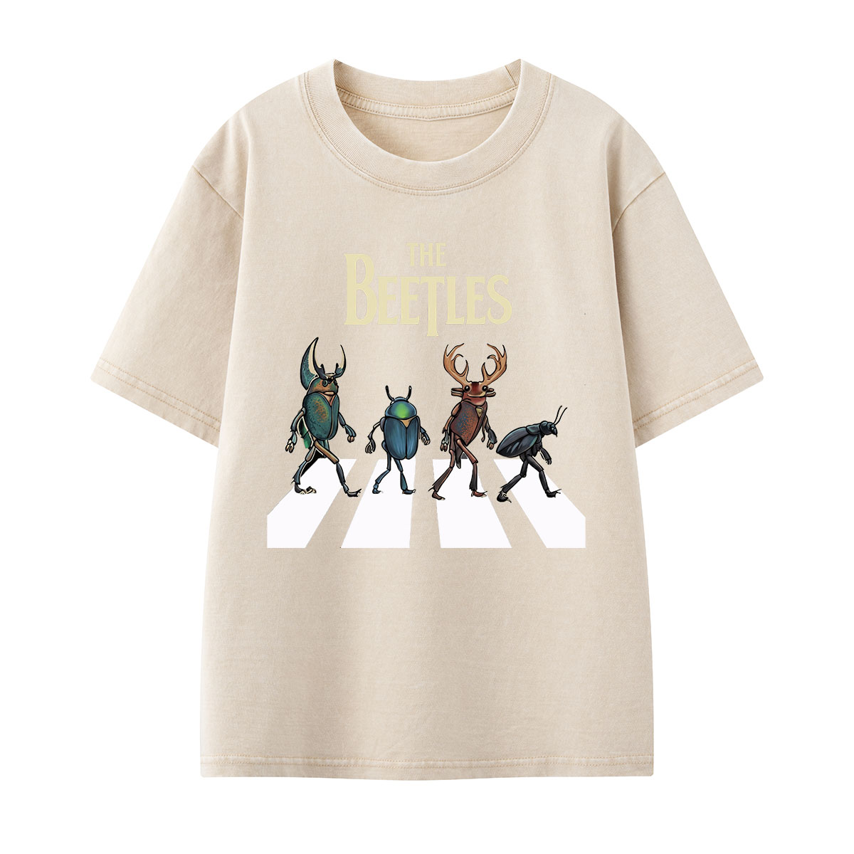 The Beetles Funny Insect Band Kids Washed T-Shirt