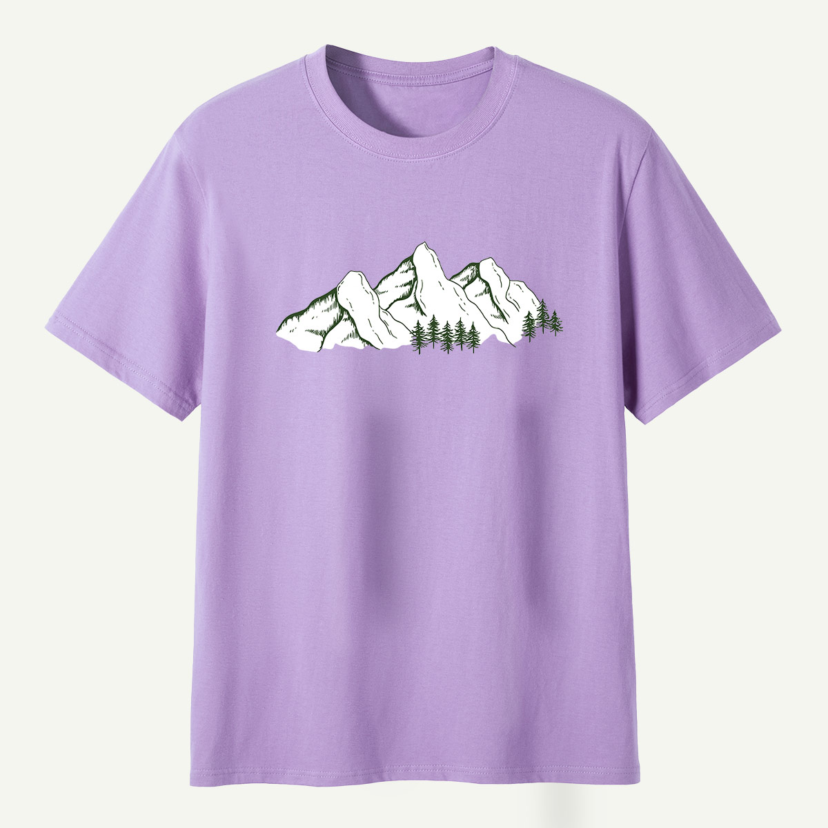 Minimal Mountain Range Line Art T-Shirt