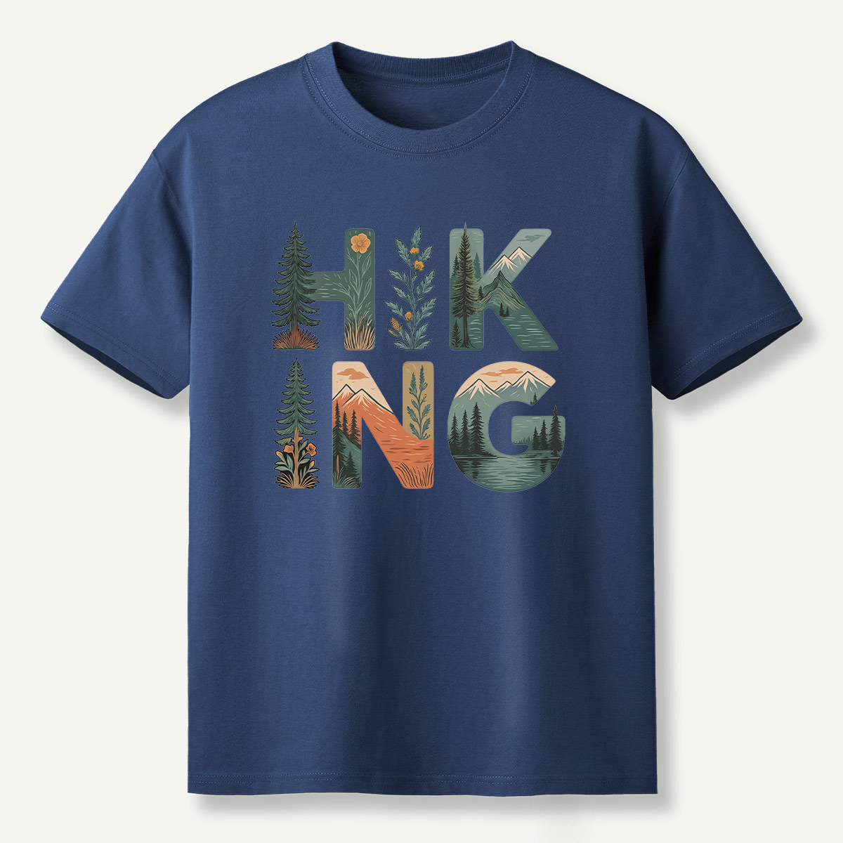Hiking Forest Letter Art T-Shirt