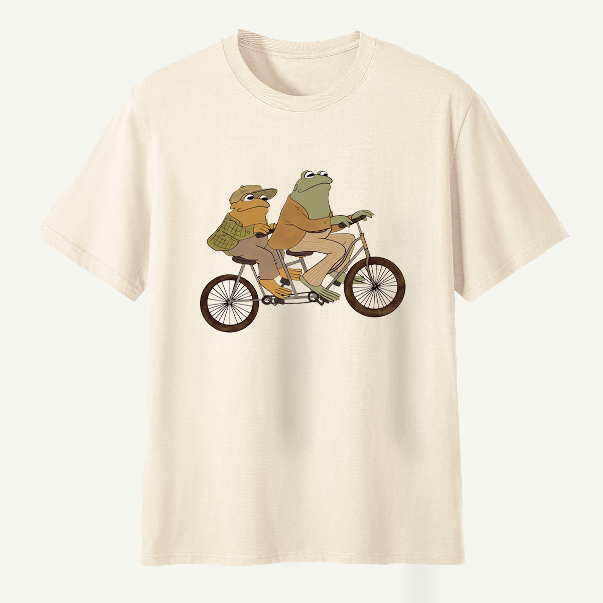 Vintage Frog Tandem Bicycle Whimsical Illustration T-Shirt
