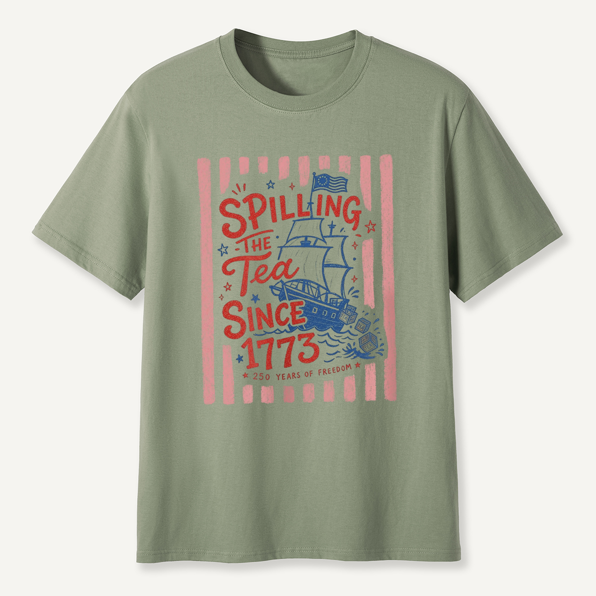 Striped Spilling The Tea Since 1773 T-Shirt