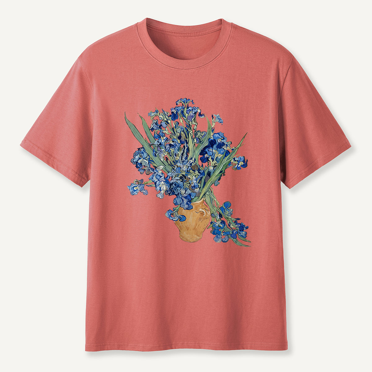 Blue Irises in Vase Art T-Shirt