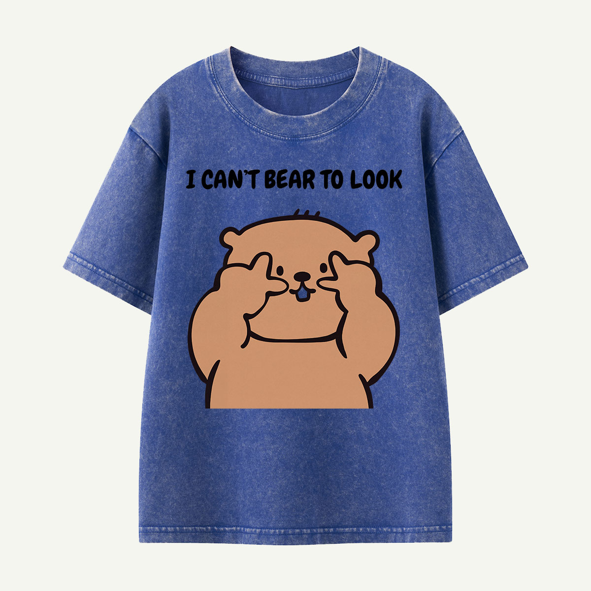I Can’t Bear to Look Funny Bear Kids Washed T-Shirt