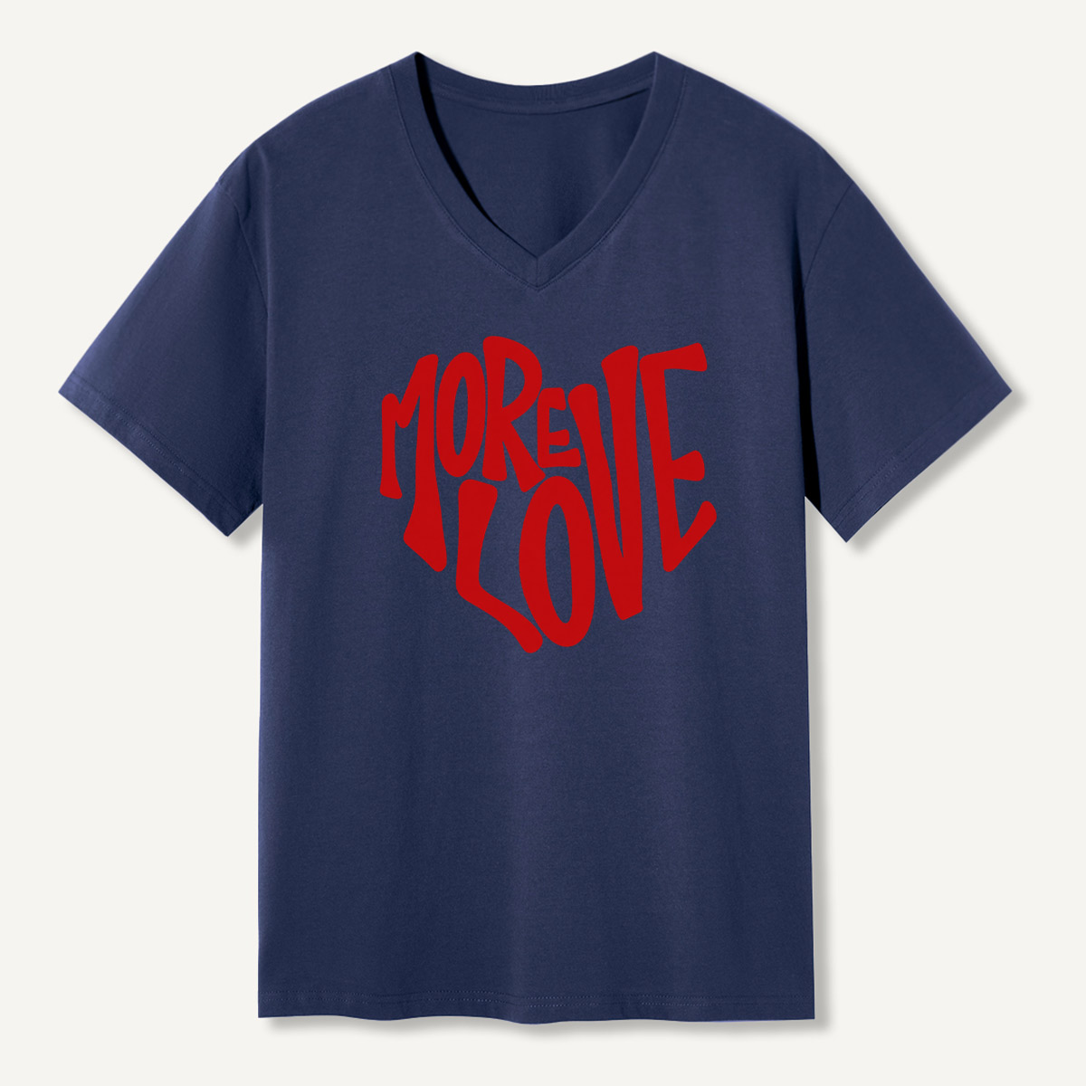 More Love Retro Lettering V-neck T-Shirt