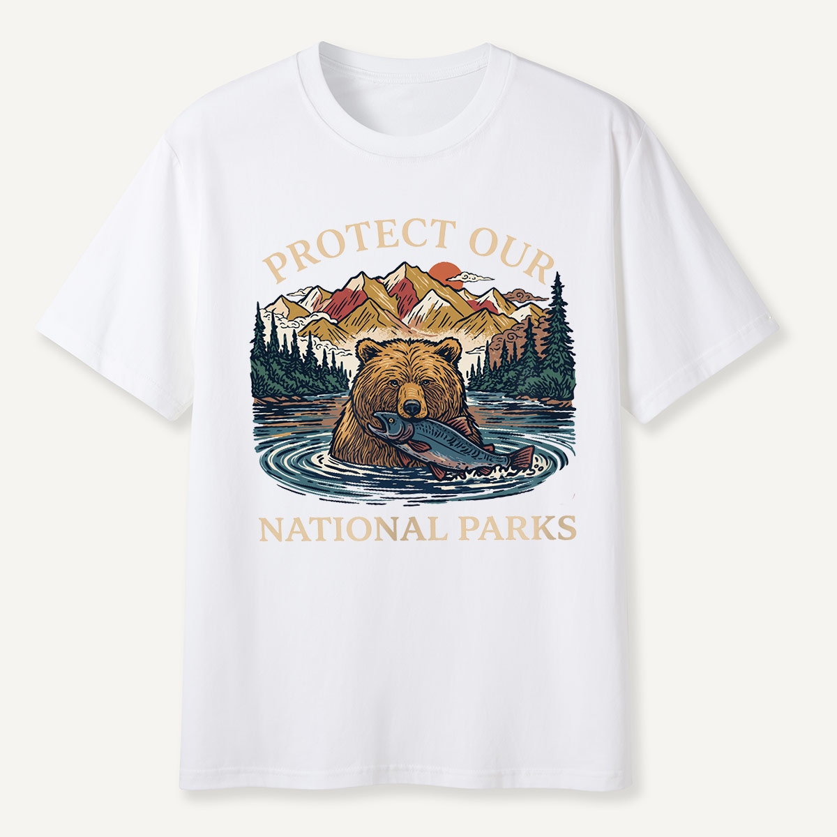 Protect Our National Parks Bear & Salmon T-Shirt