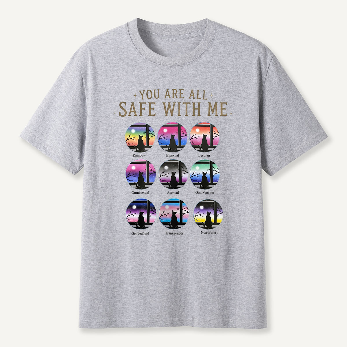 You Are All Safe With Me Cat T‑Shirt