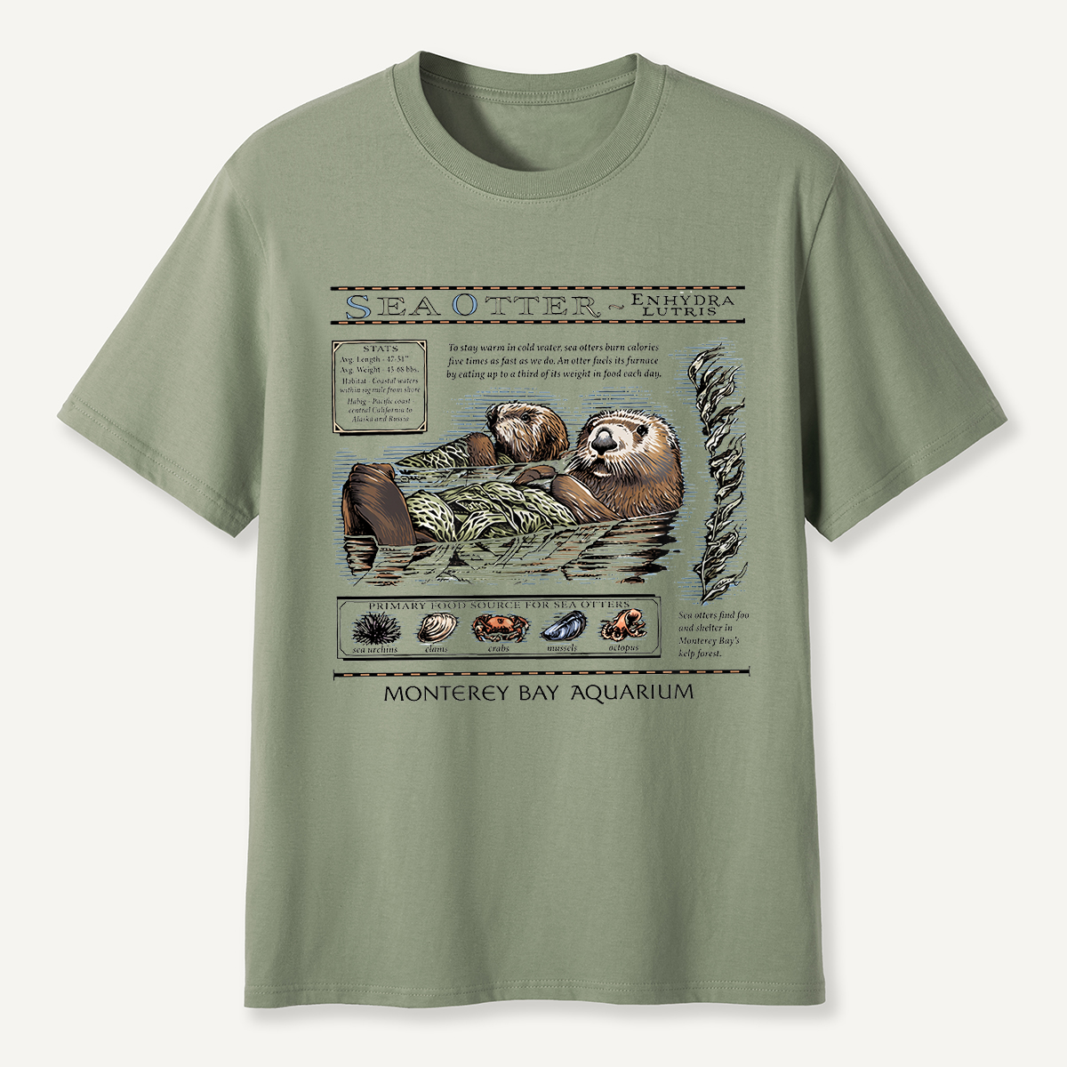 Sea Otter Monterey Bay Aquarium Educational T-Shirt