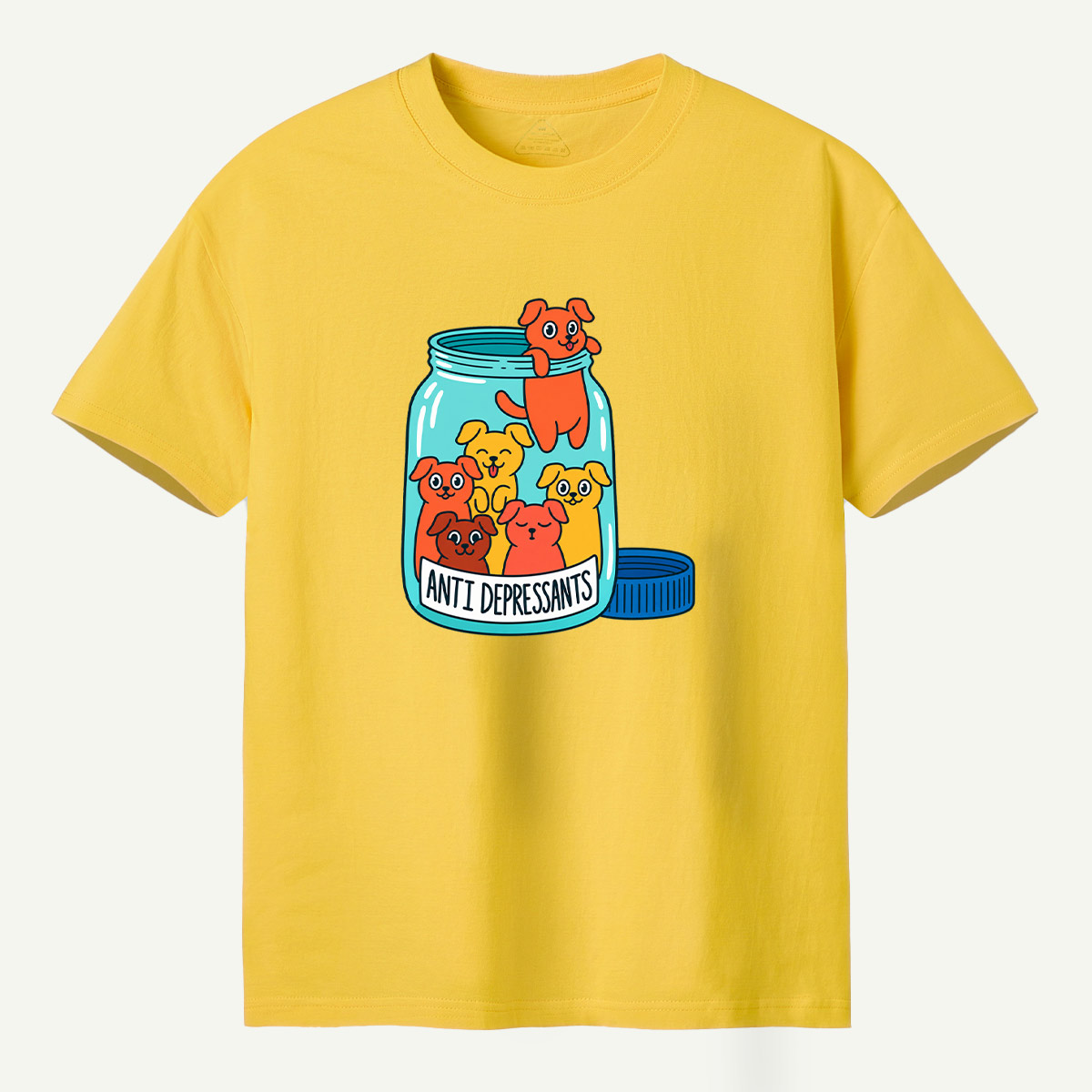 Anti Depressants Puppy Jar Funny Illustration T-Shirt