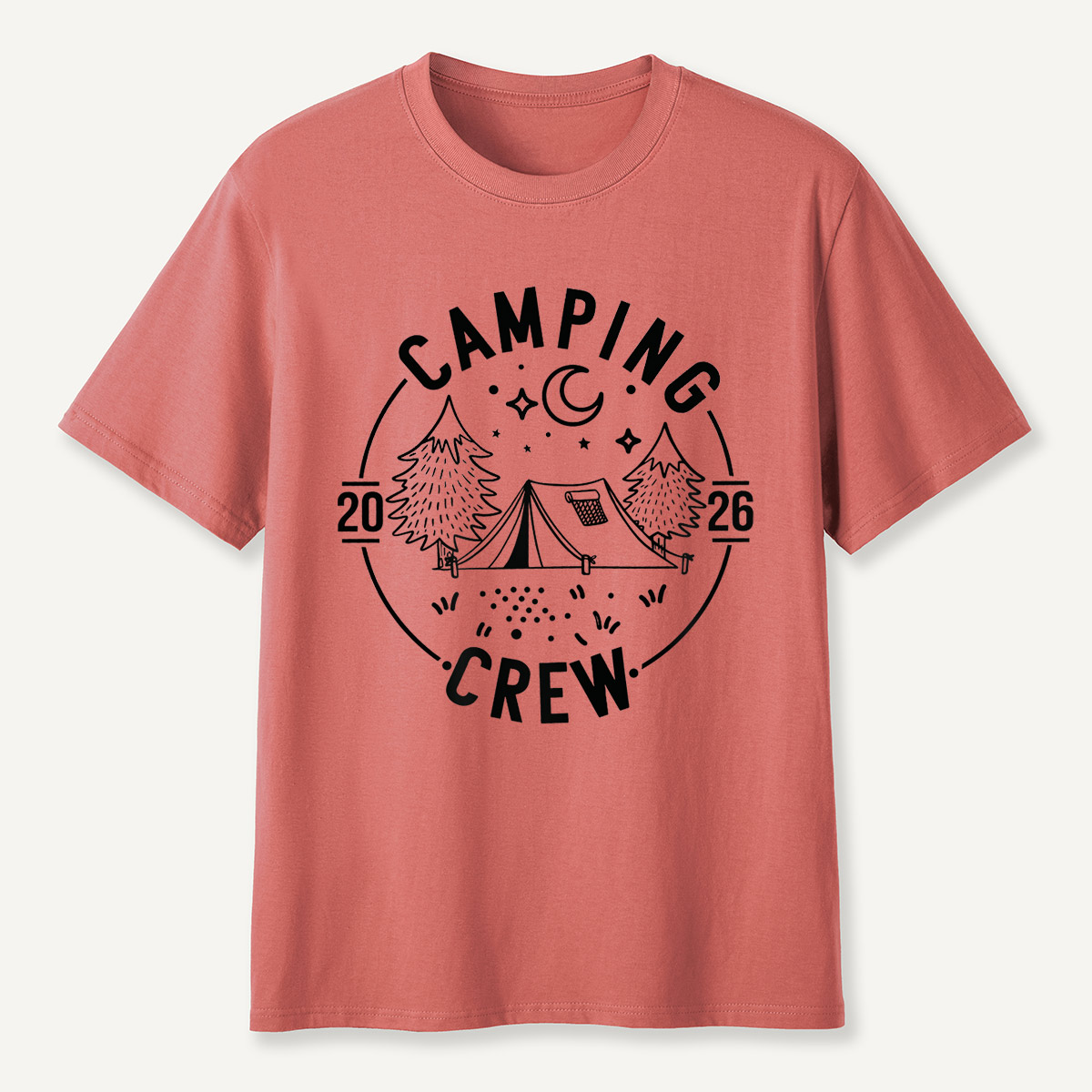 Minimalist Camping Crew Outdoor Adventure T-Shirt
