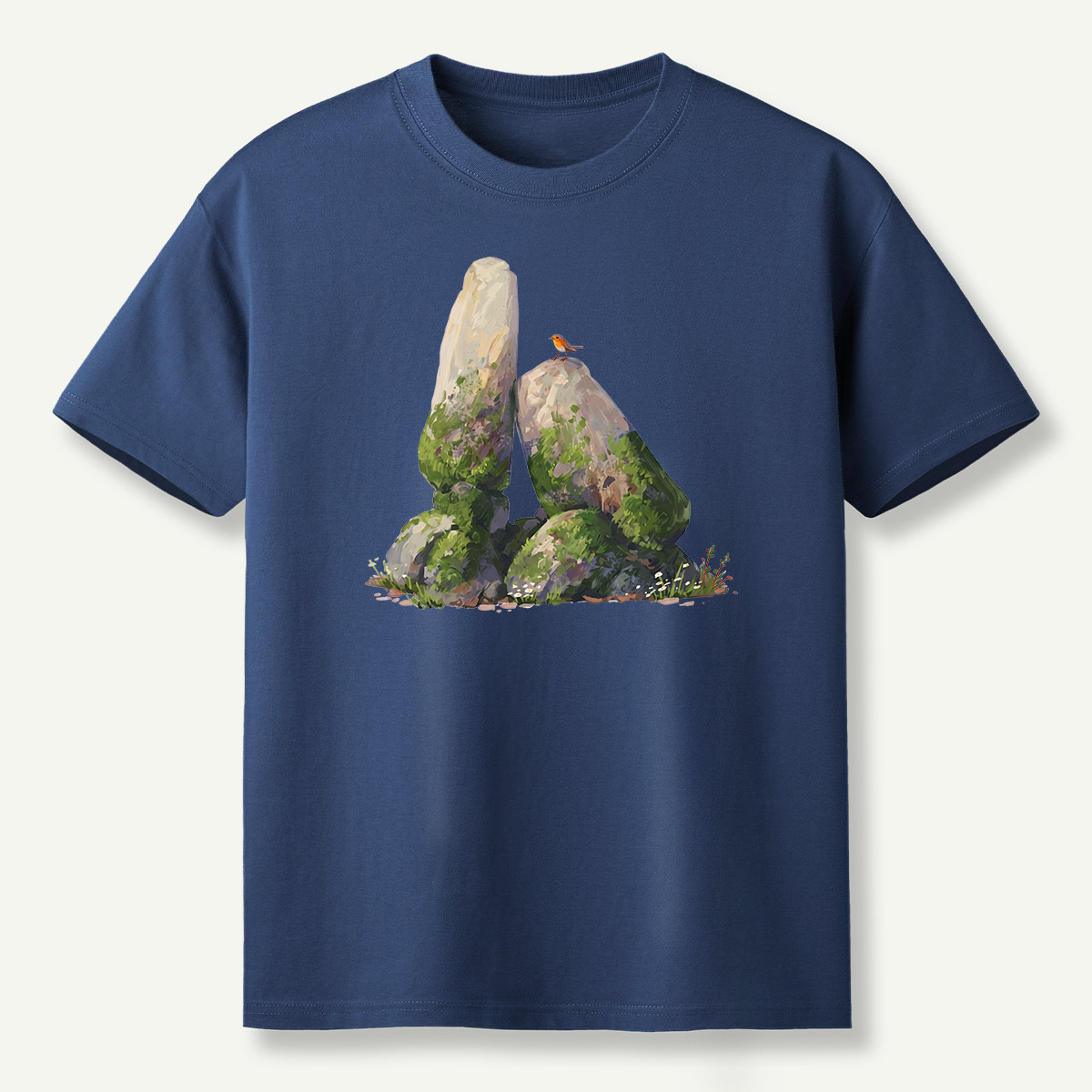 Mossy Standing Stones Woodland Scene T-Shirt