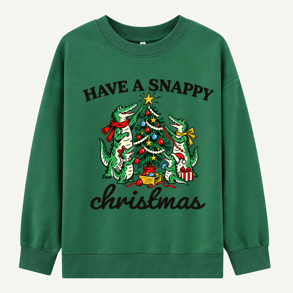 Have A Snappy Christmas Alligators Decorating Christmas Tree Sweatshirts