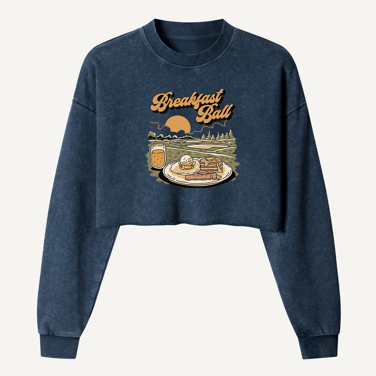 Breakfast Club Campfire Morning Women's Washed Cropped Sweatshirt
