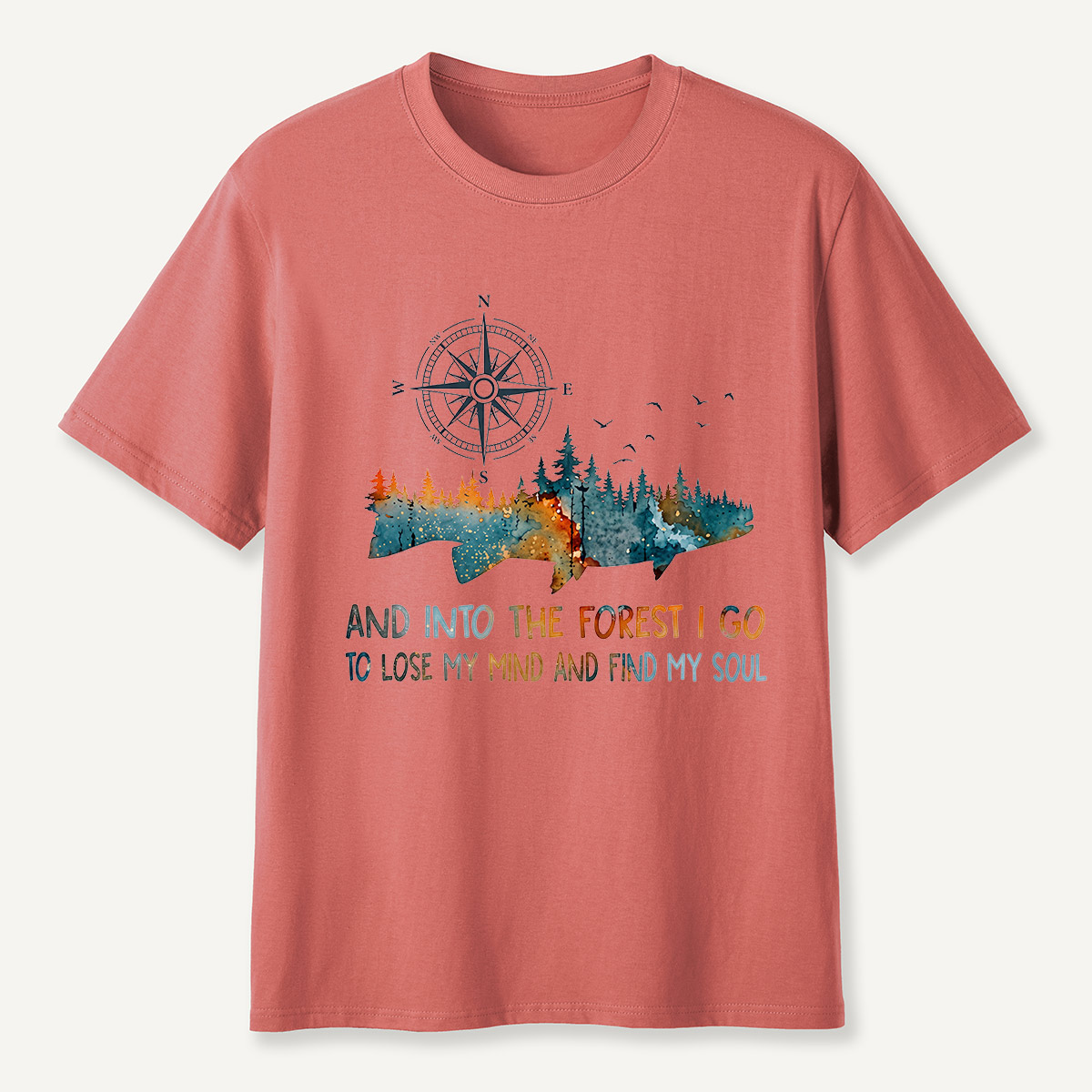 And Into the Forest I Go Bear Compass T-Shirt
