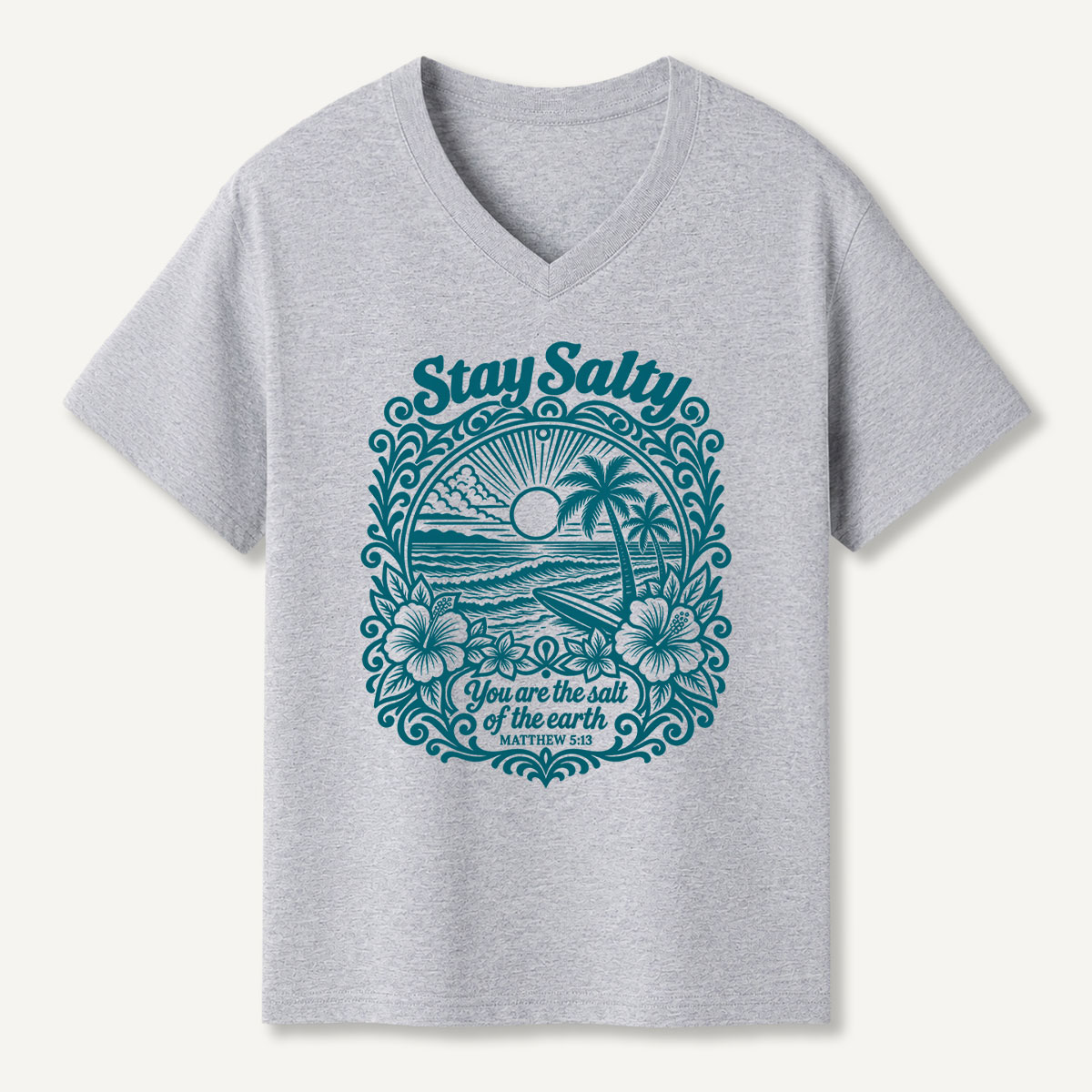 Stay Salty Salt Of The Earth Coastal Faith V-neck T-Shirt