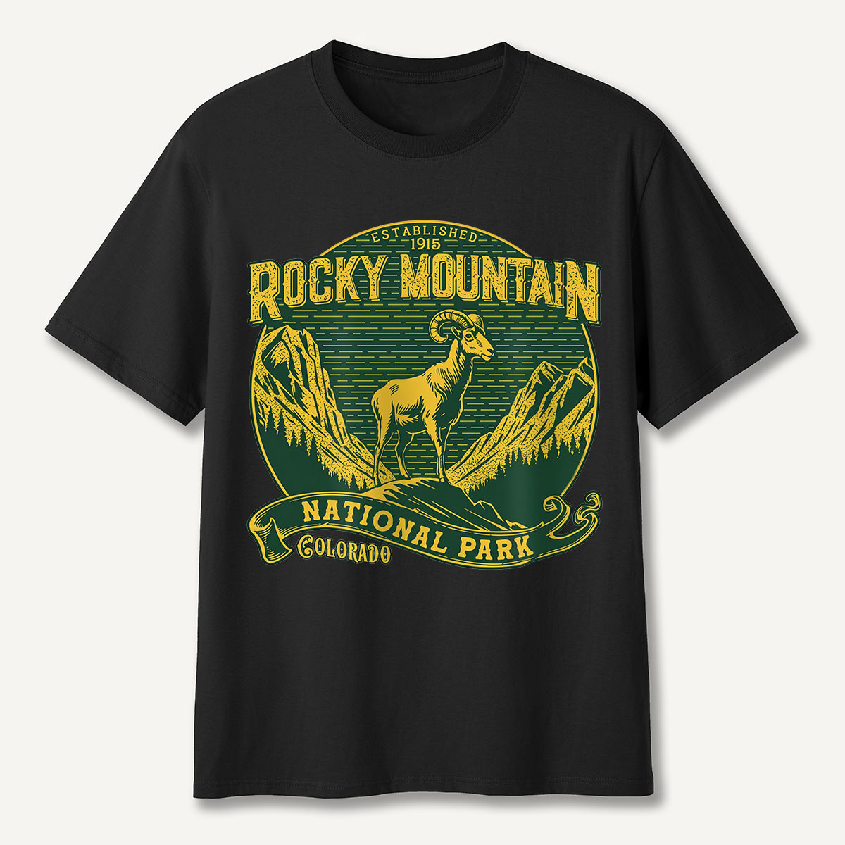 Rocky Mountain National Park Ram Badge T-Shirt