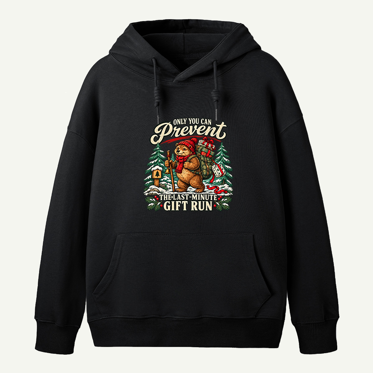 Only You Can Prevent The Last Minute Gift Run Christmas Bigfoot Hoodie