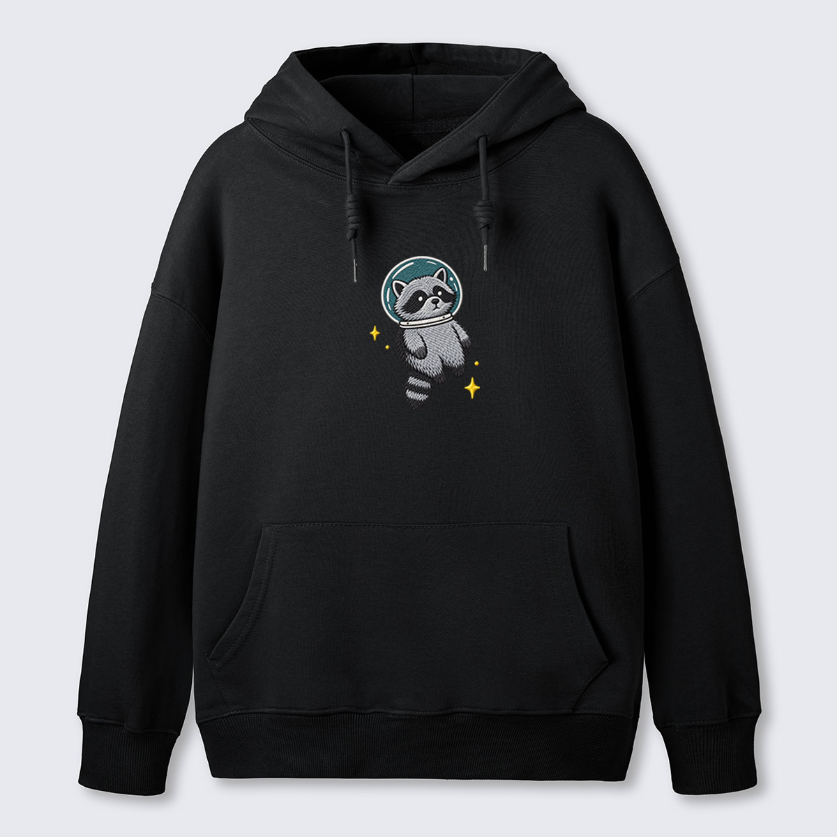 Skateboard Raccoon Embroidered Cotton Hoodie