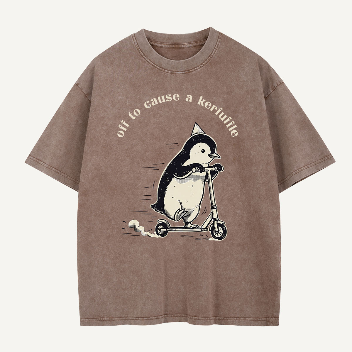 Flight Was Never An Option Axe Penguin Washed T-Shirt