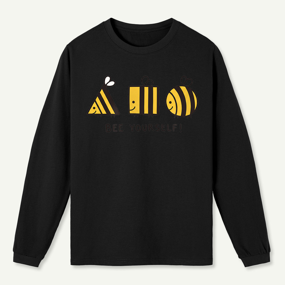 Bee Yourself Geometric Bees Long Sleeve T-Shirt