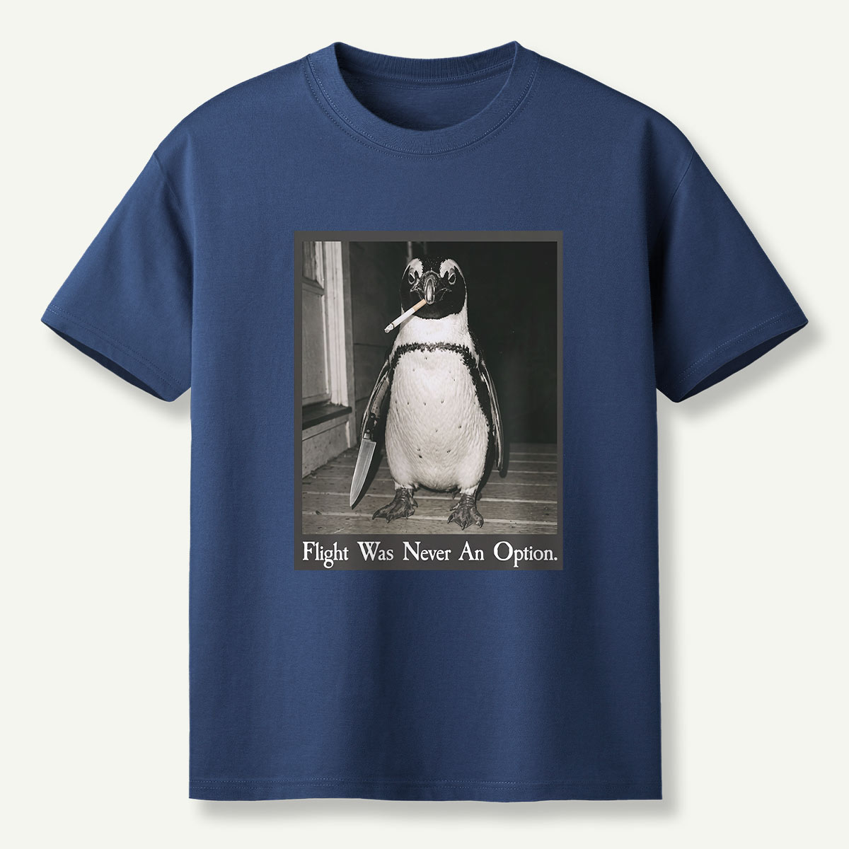 Flight Was Never An Option Penguin Portrait T-Shirt