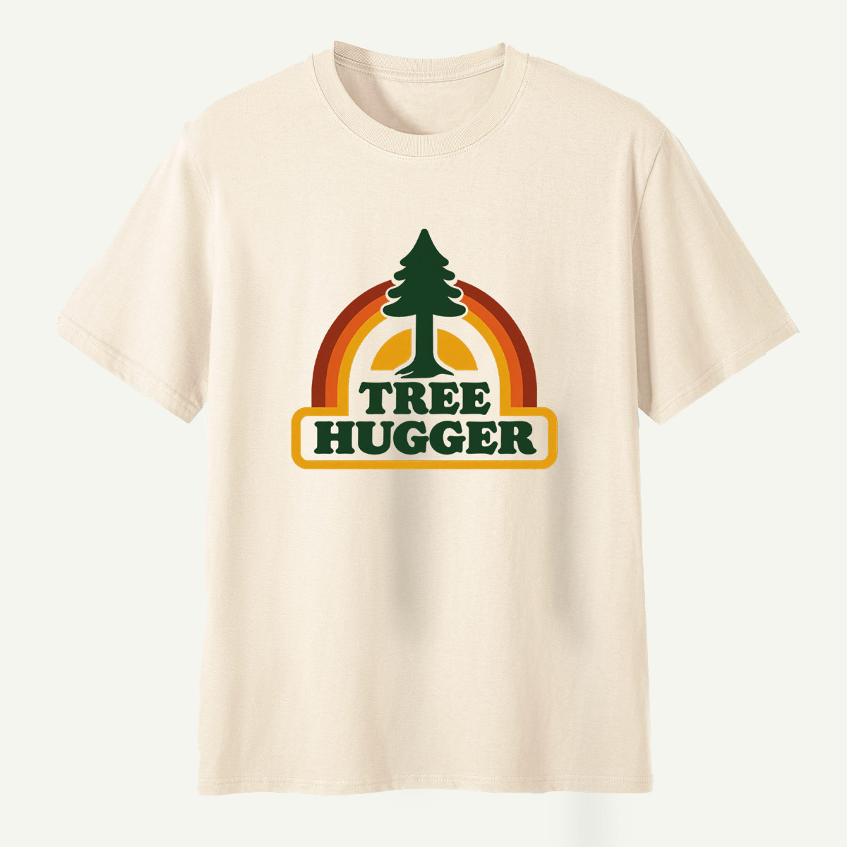 Tree Hugger Retro Rainbow Pine Badge T-Shirt