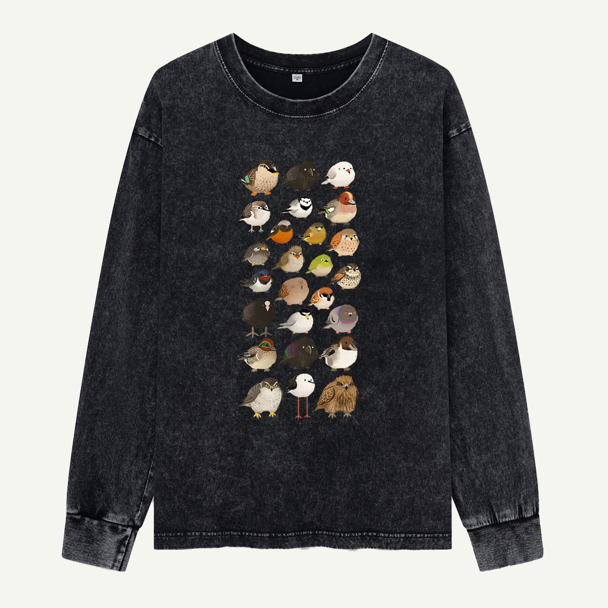 Bird Species Illustration Washed Long Sleeves
