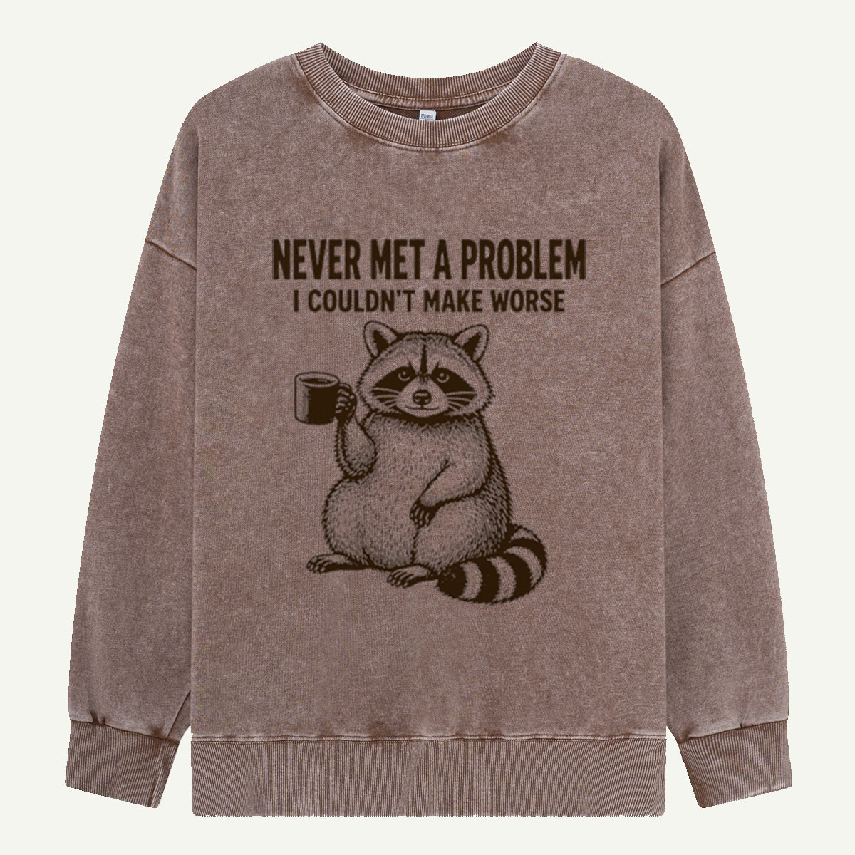Raccoon Making It Worse Washed Sweatshirts