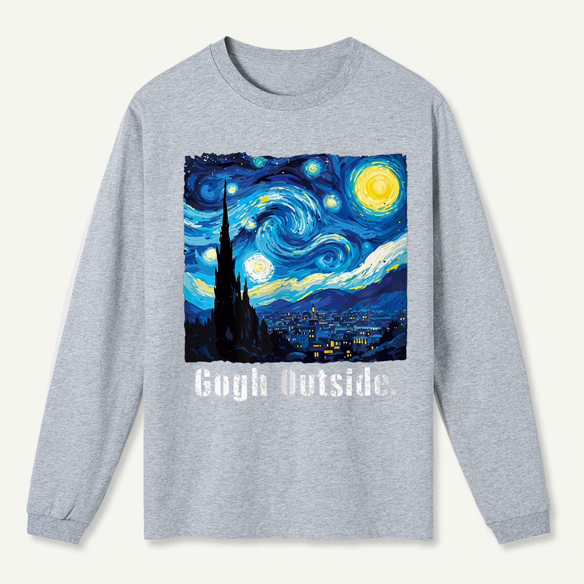 Swirl Night Sky Gogh Outside  Long Sleeve T-Shirt