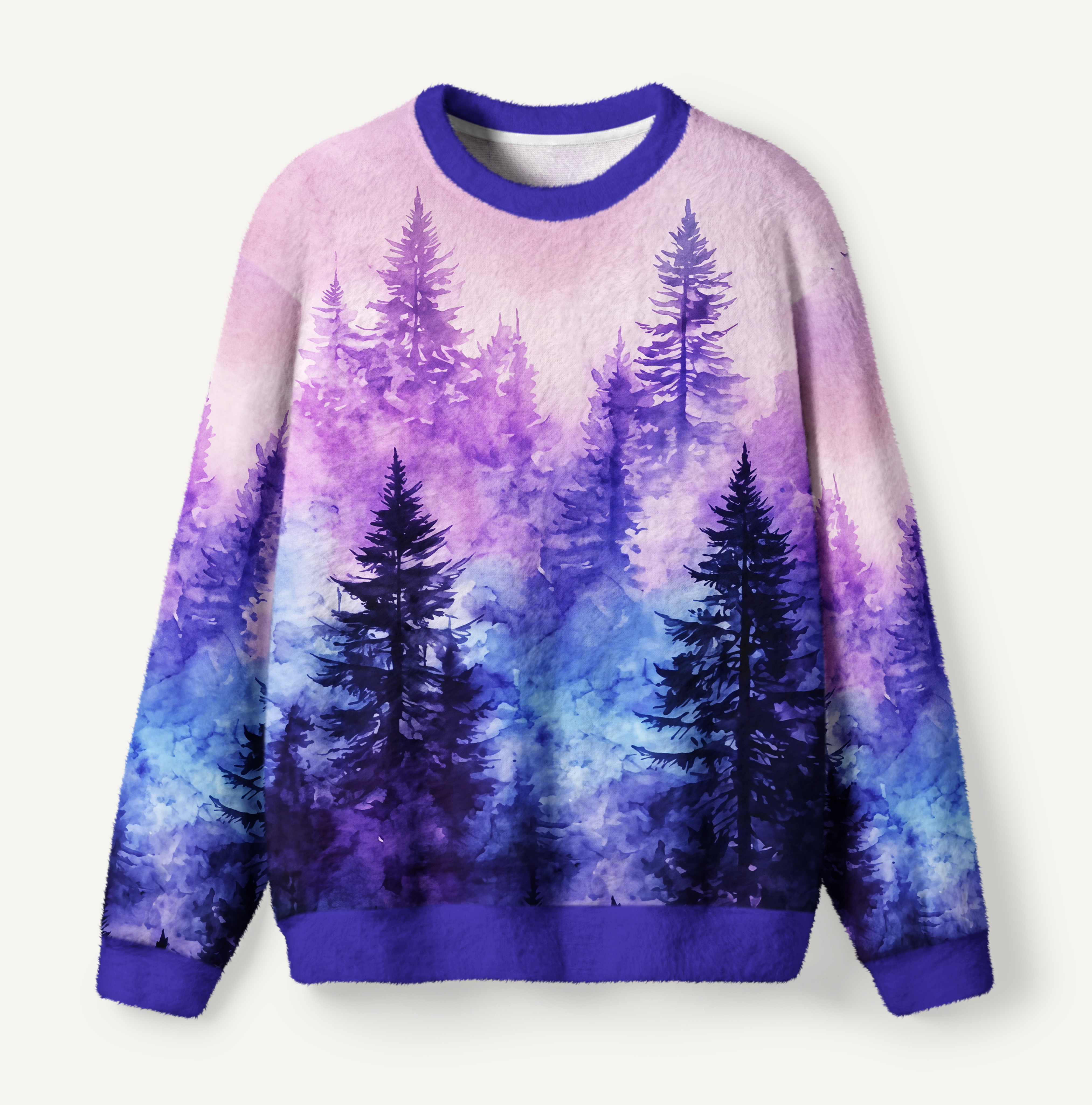 Luminous Forest Ugly Fuzzy Fleece Sweatshirt