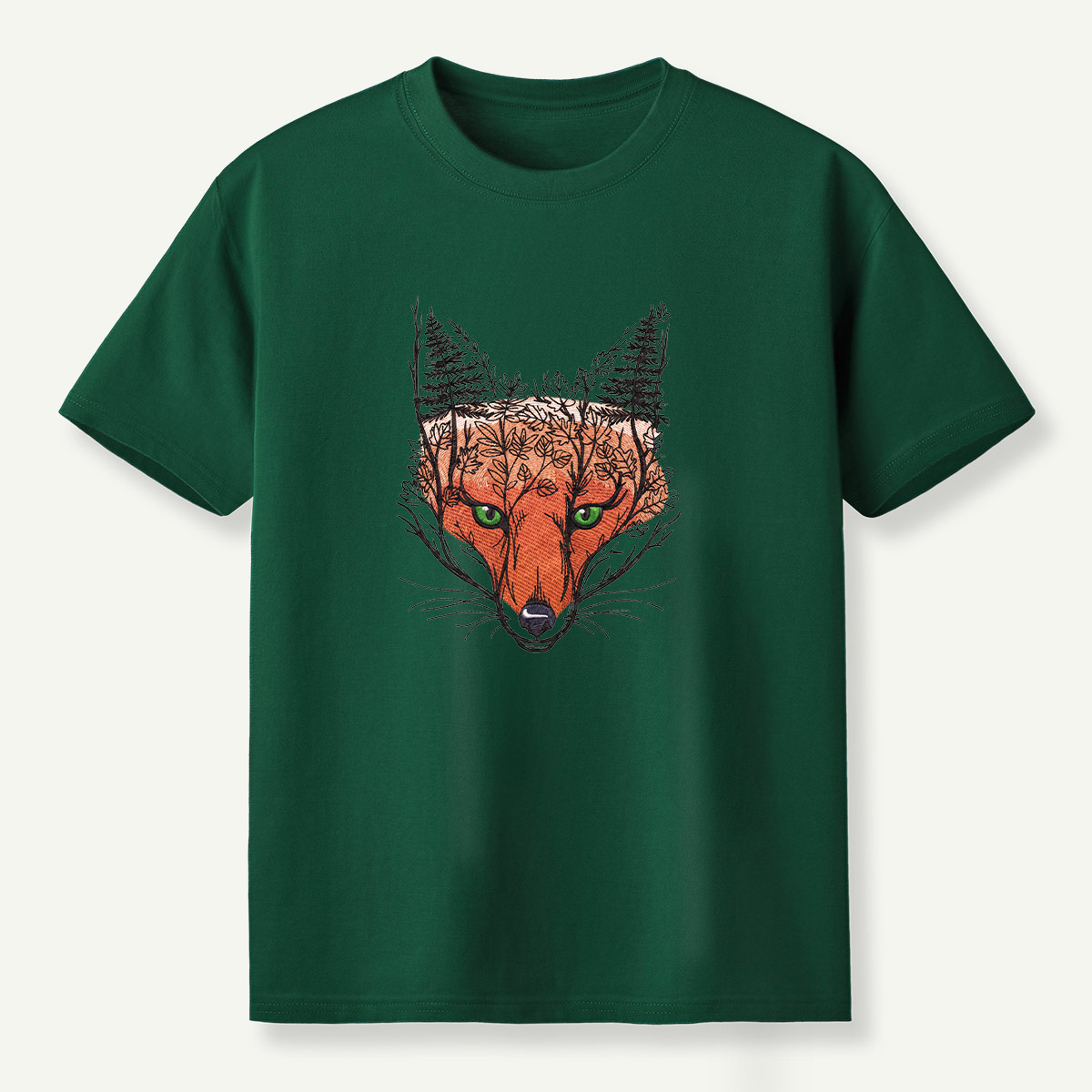 Fox Spirit Forest Portrait T-Shirt