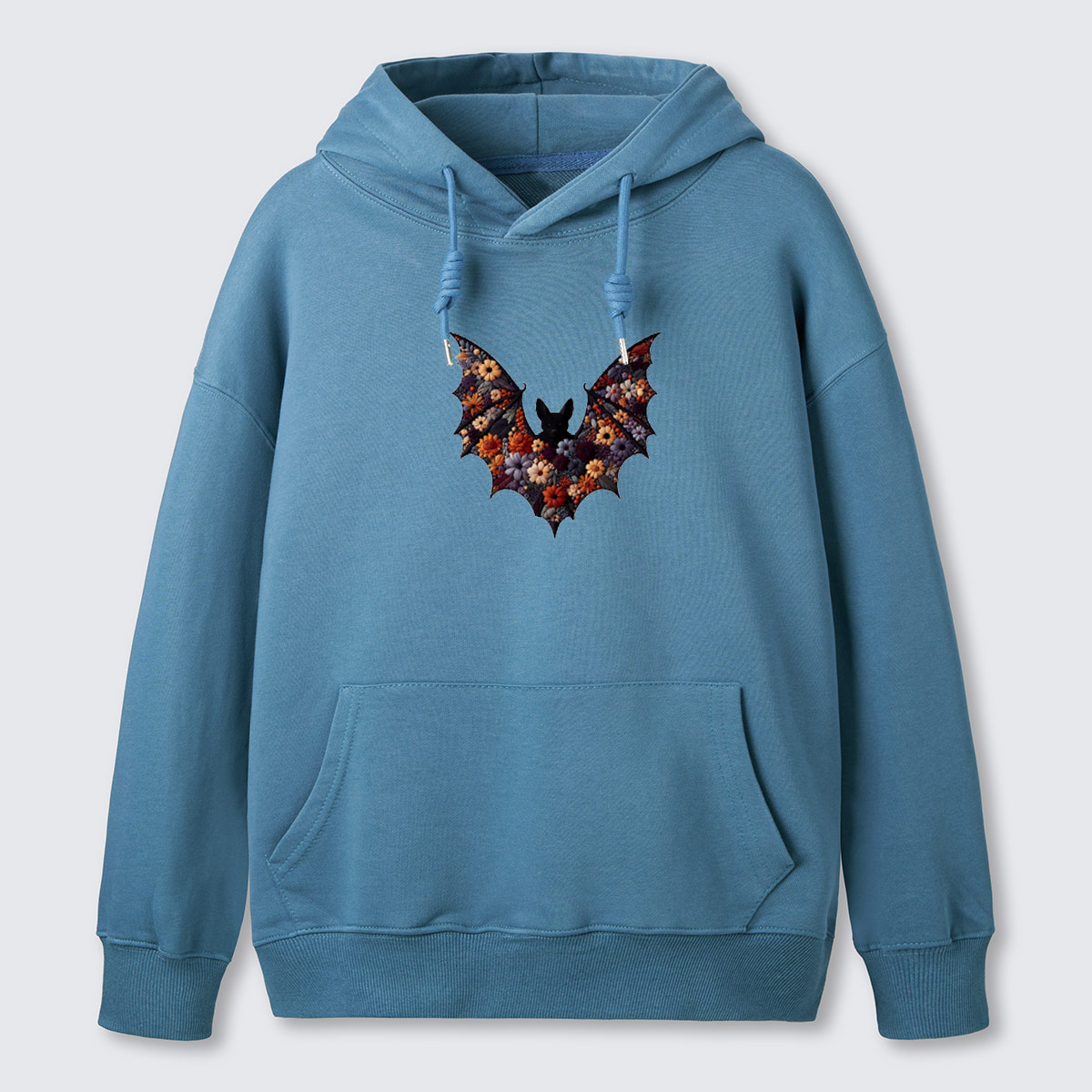 Moth Wings Minimal Embroidered Cotton Hoodie