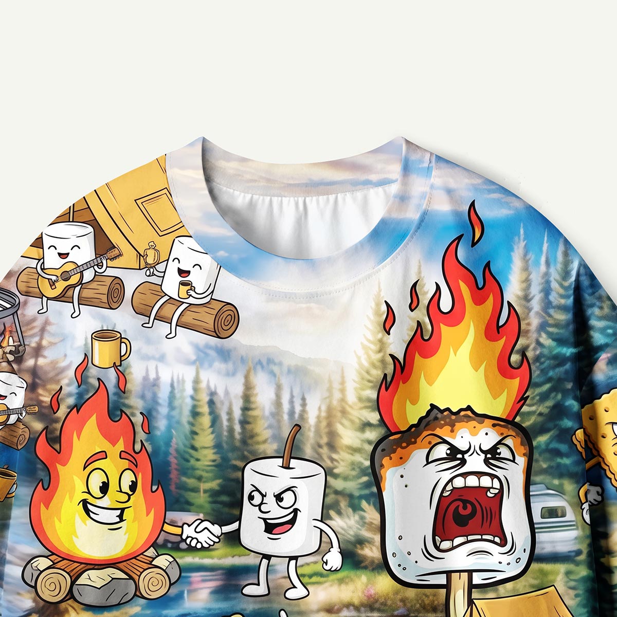 Camping Burnt Mashmallow Premium Eco Tee