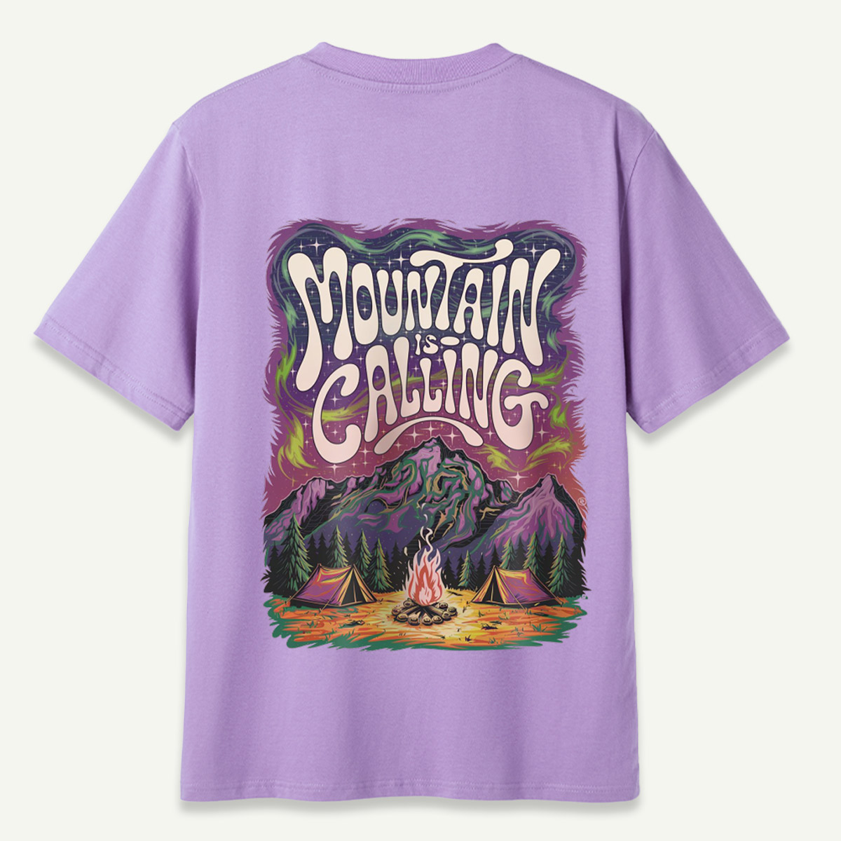 Mountain Is Calling Psychedelic Camping Night T-Shirt