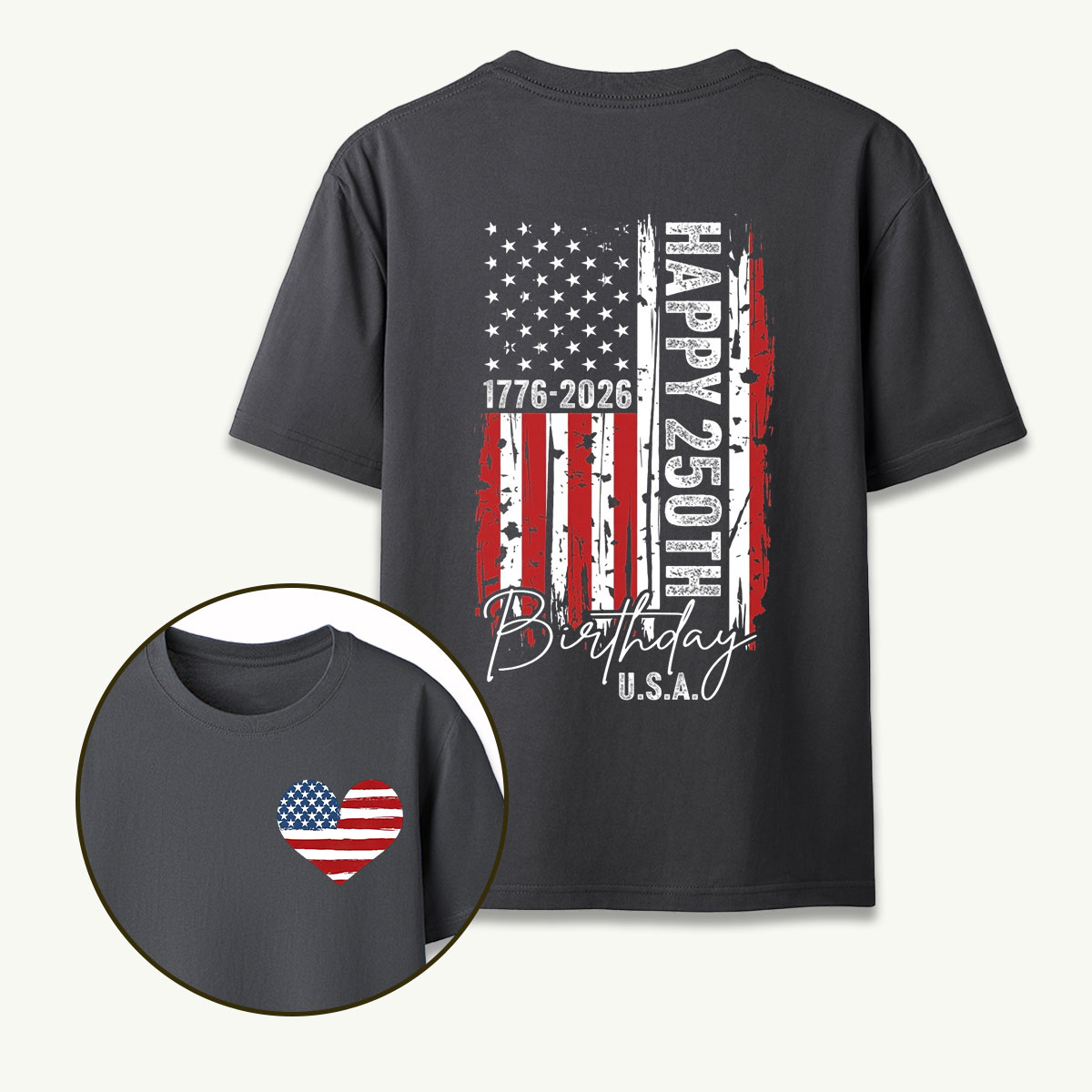 Happy 250th Birthday USA 1776‑2026 American Flag T-Shirt