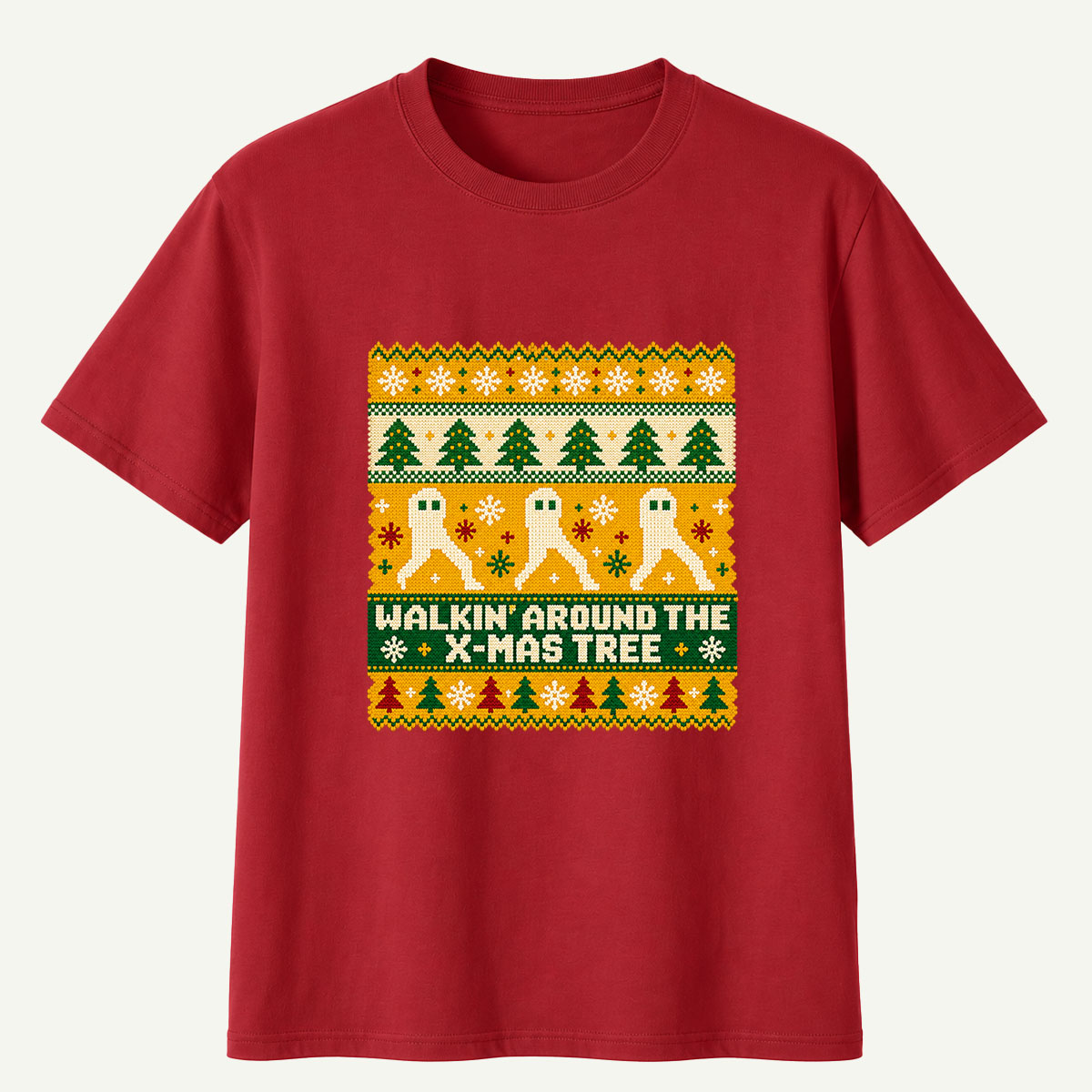 Walkin Around The Xmas Tree Ghost Christmas T-Shirt