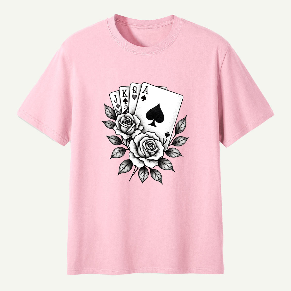 Floral Ace Of Spades Rose Bouquet T-Shirt