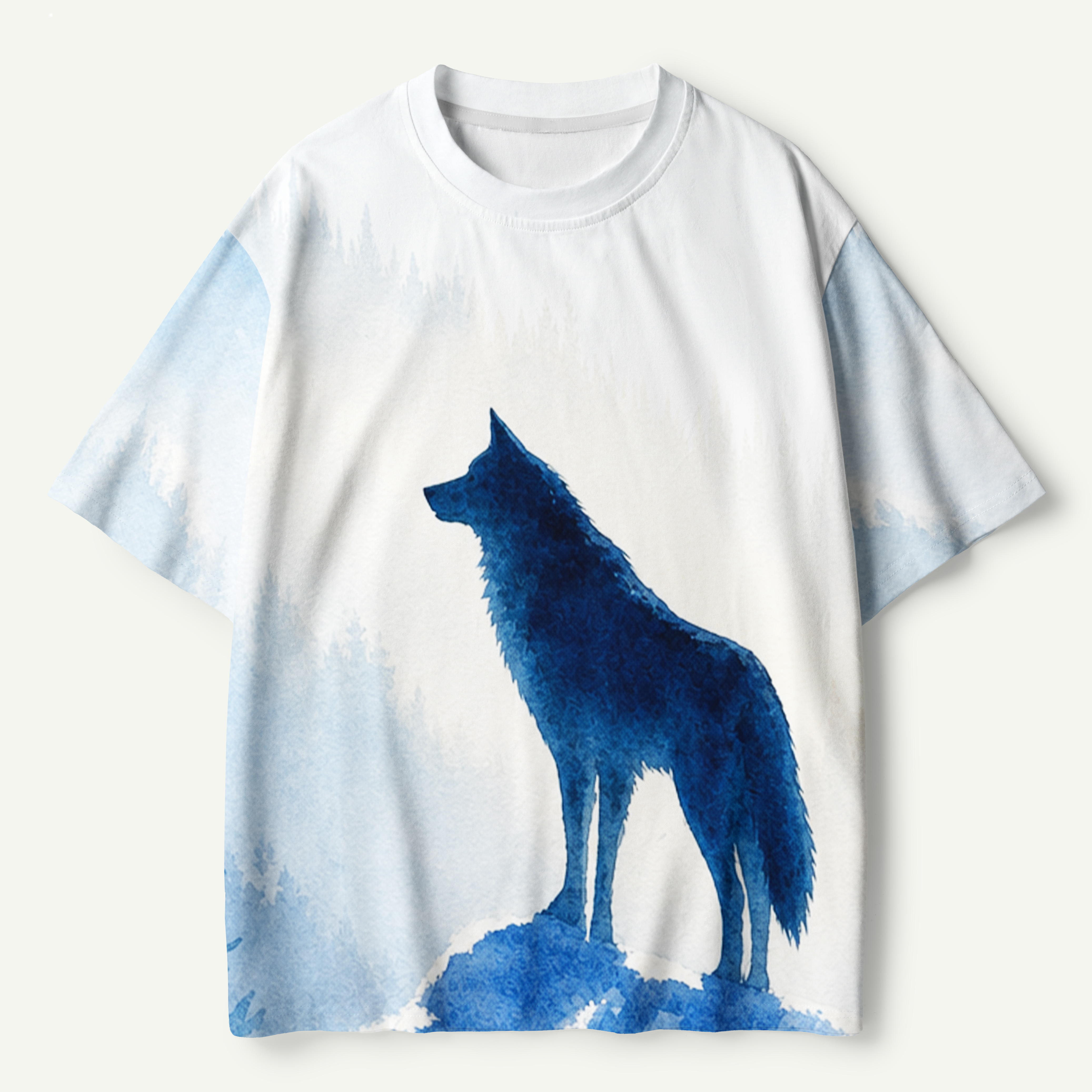 Lone Wolf Snowy Mountain Ridge Premium Cotton Tee