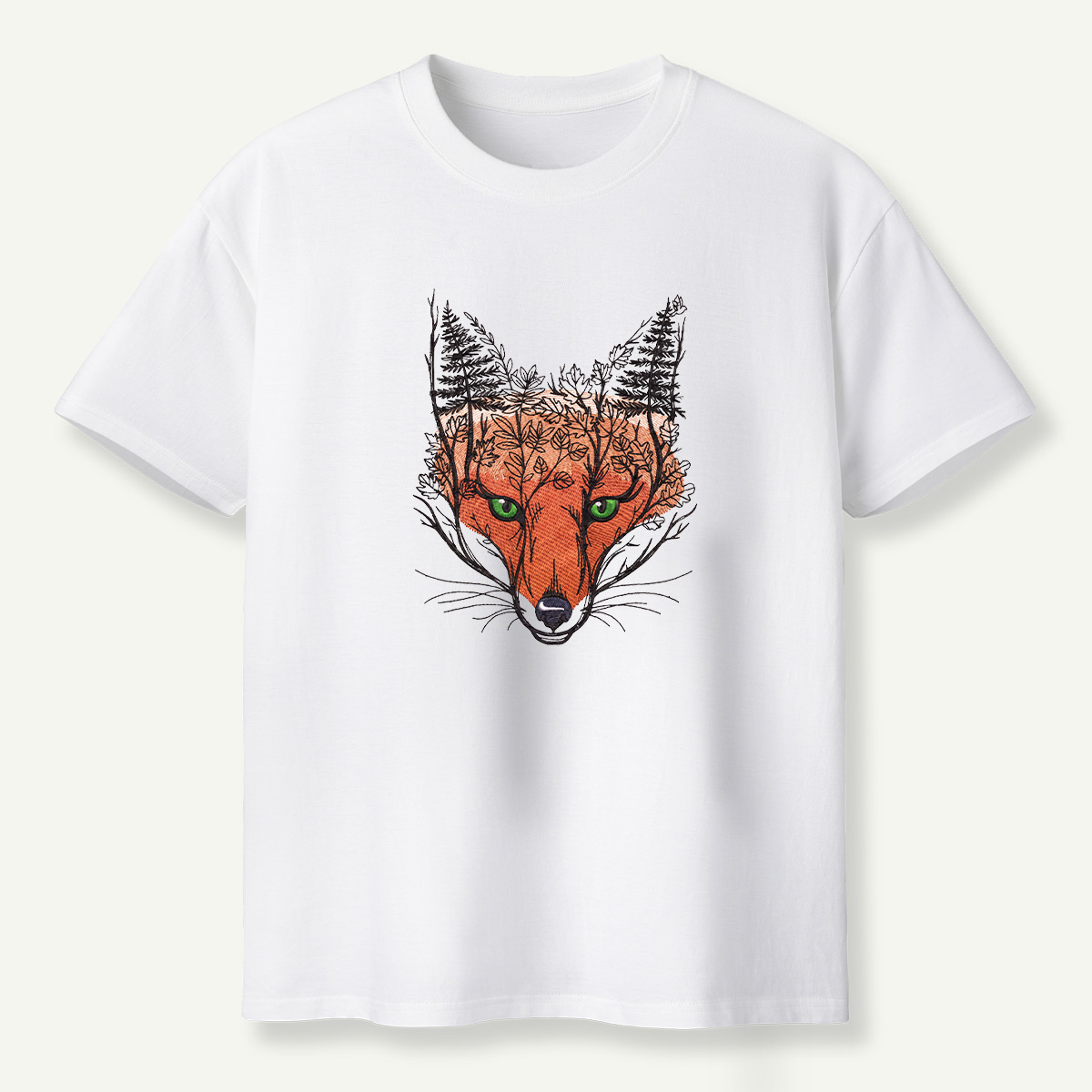Fox Spirit Forest Portrait T-Shirt