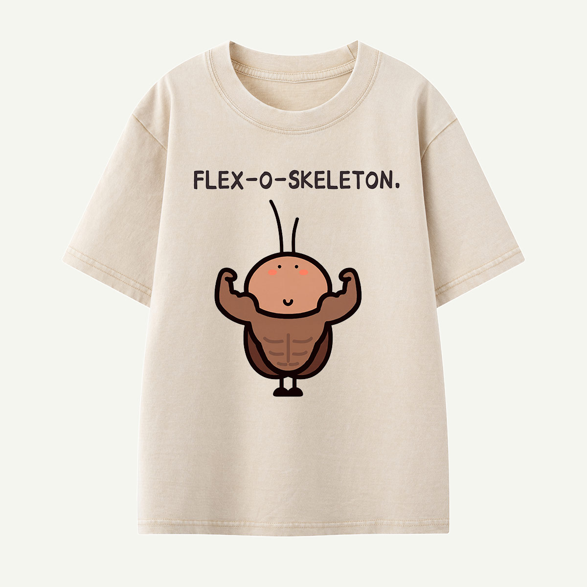 Flex-O-Skeleton Muscles Bug Kids Washed T-Shirt