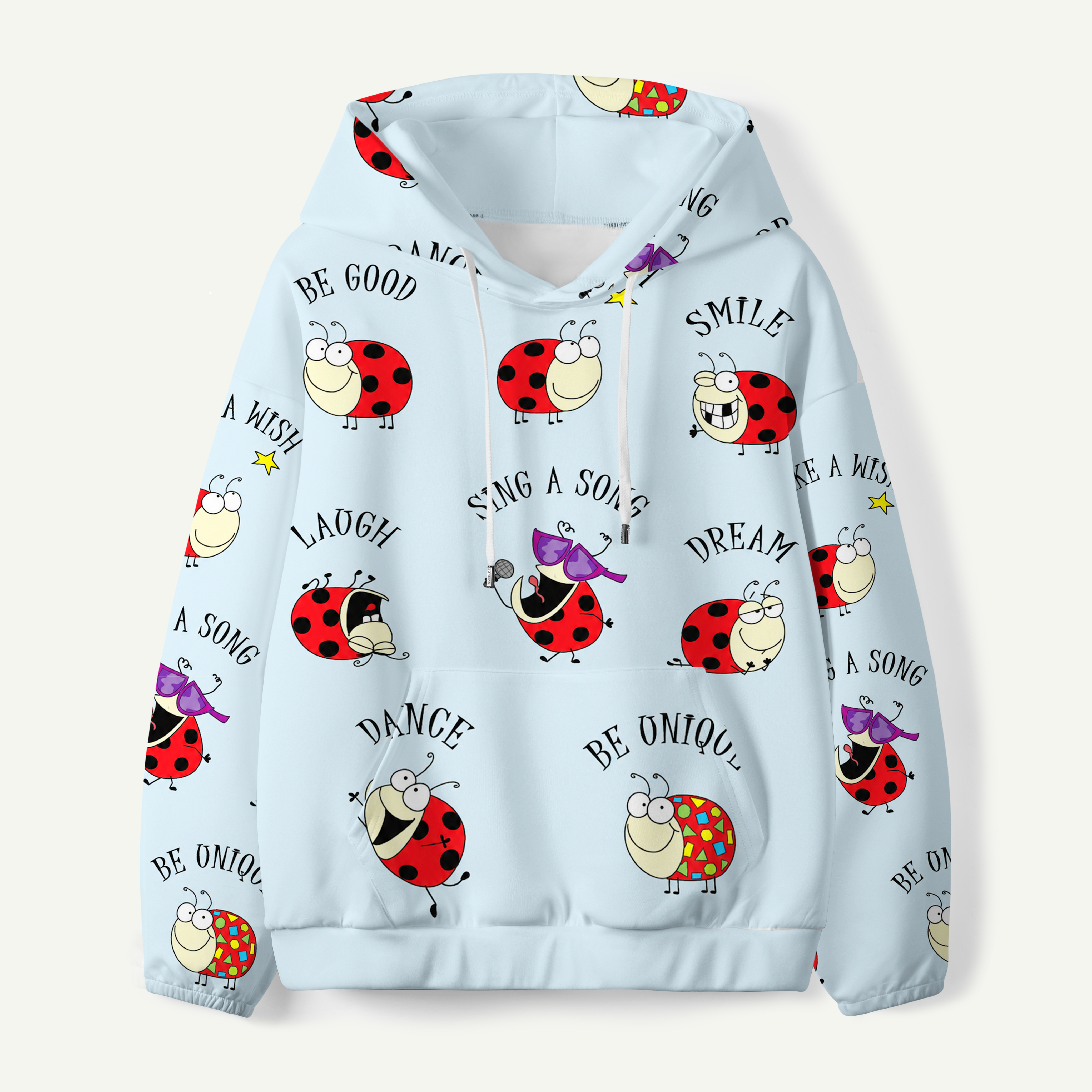Funny Ladybug Mood Chart Kids All-over Printed Hoodie