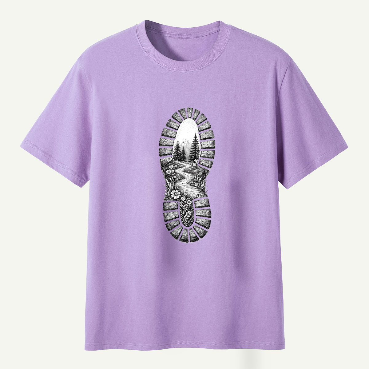 Hiking Boot Trail Sole Print T-Shirt