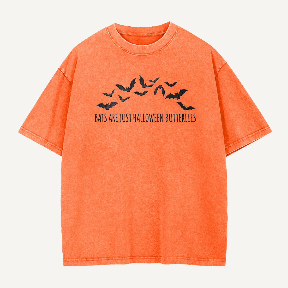 Halloween Butterflies Club Embroidered Washed T-Shirt