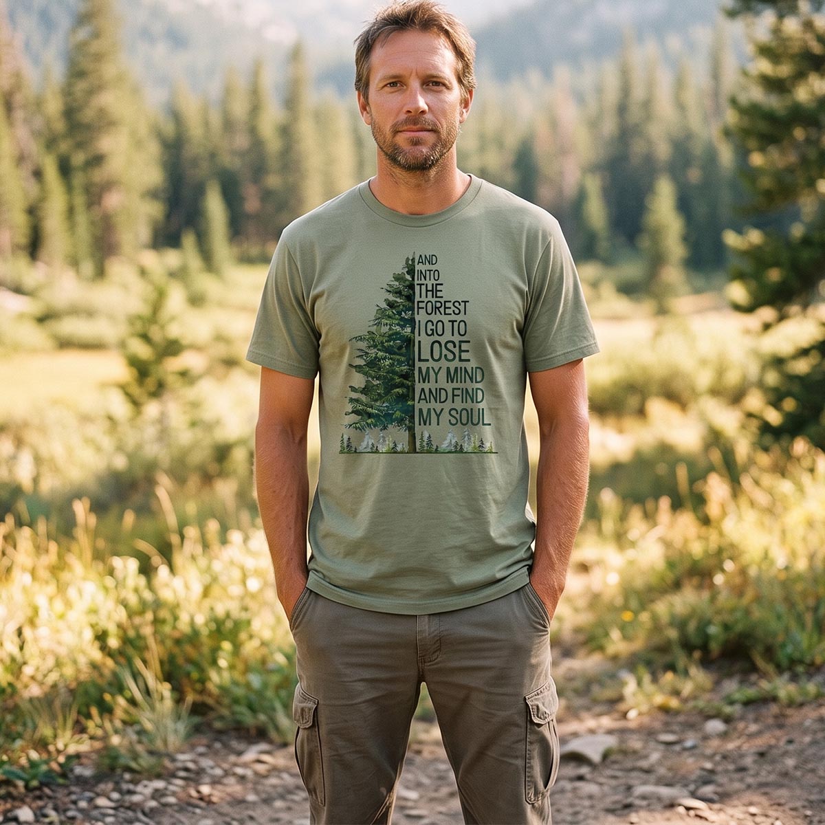 Tree Outdoor Hiking Adventure Forest Nature T-Shirt