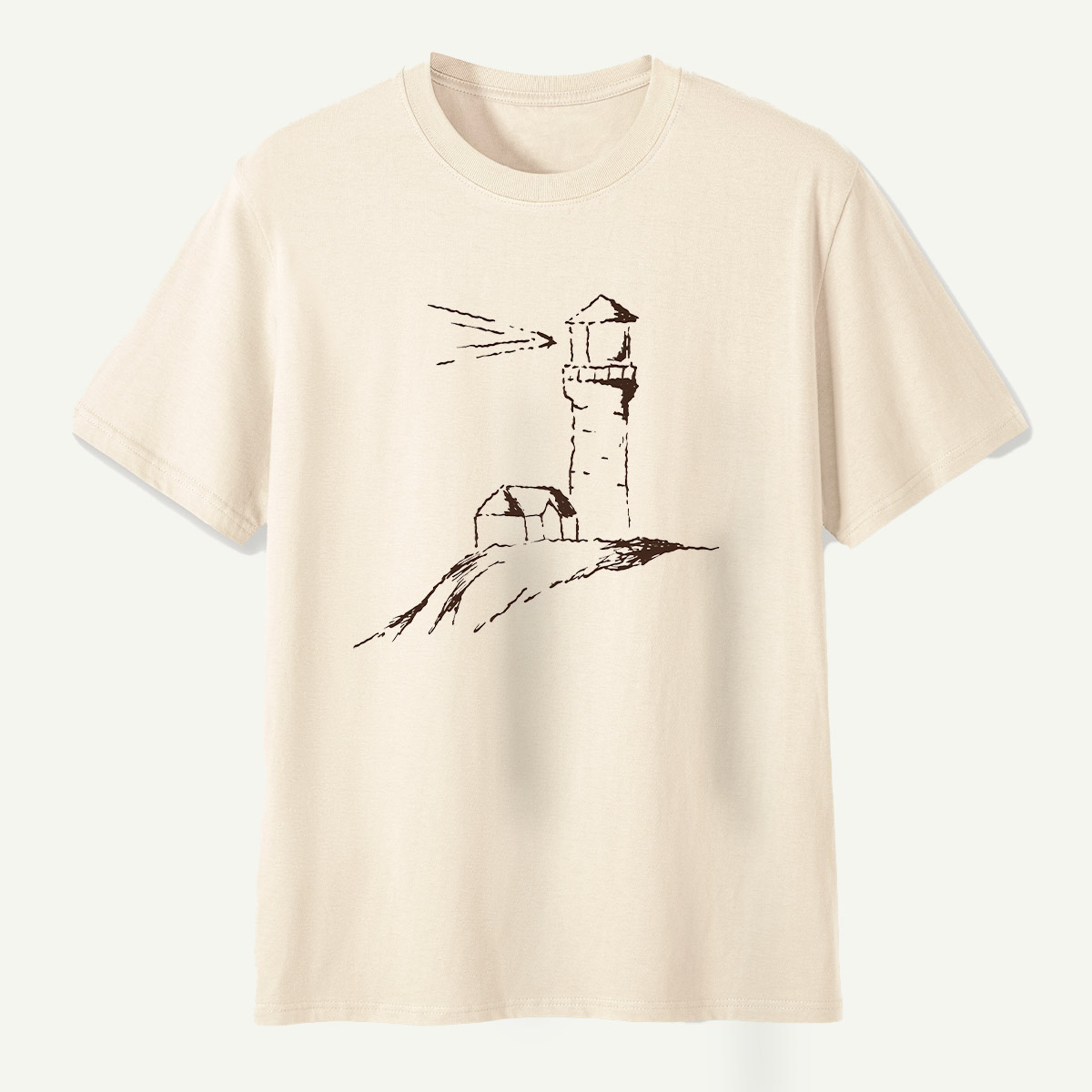 Coastal Lighthouse Minimalist Sketch T-Shirt