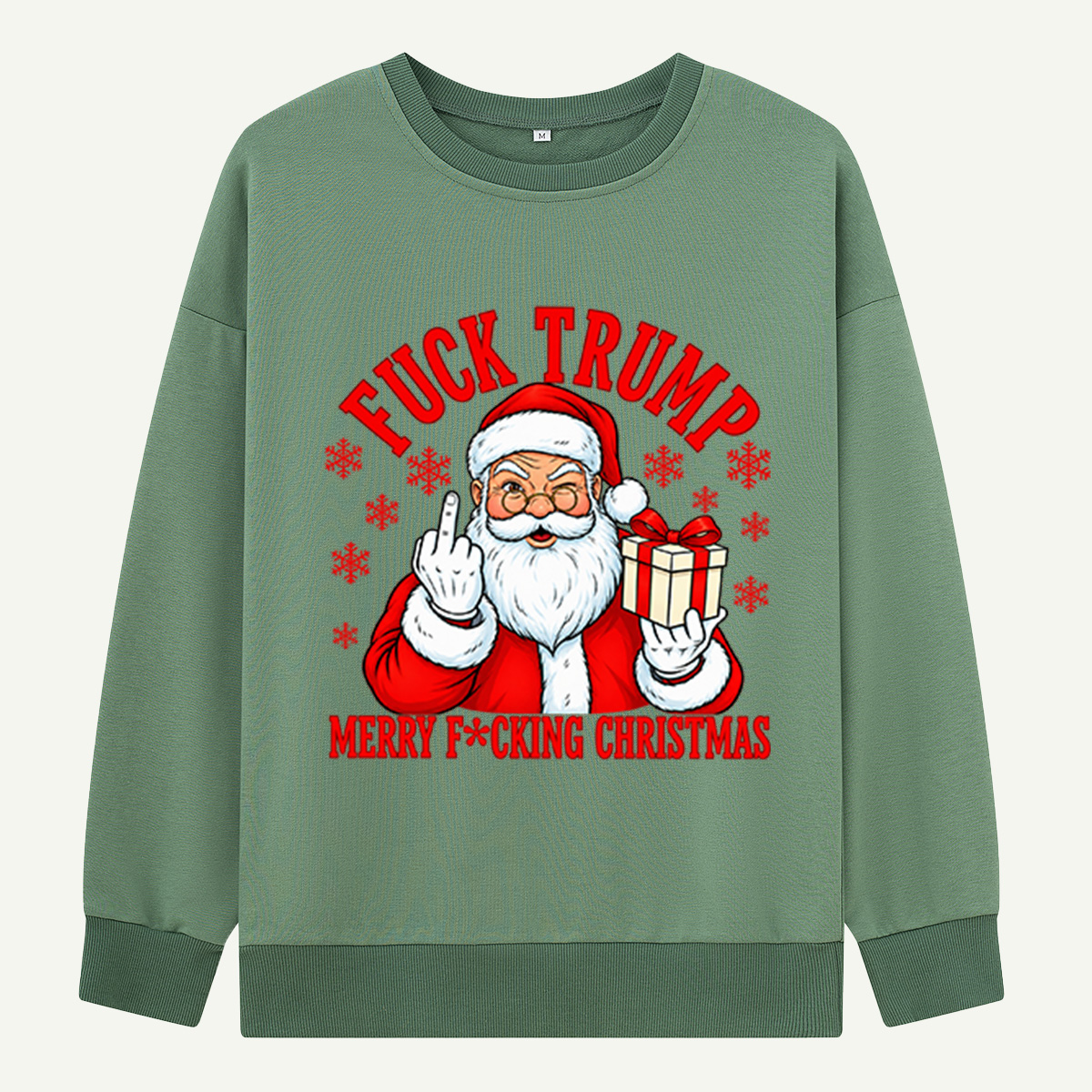 Fuck Trump Merry Fucking Christmas Santa Middle Finger Sweatshirts
