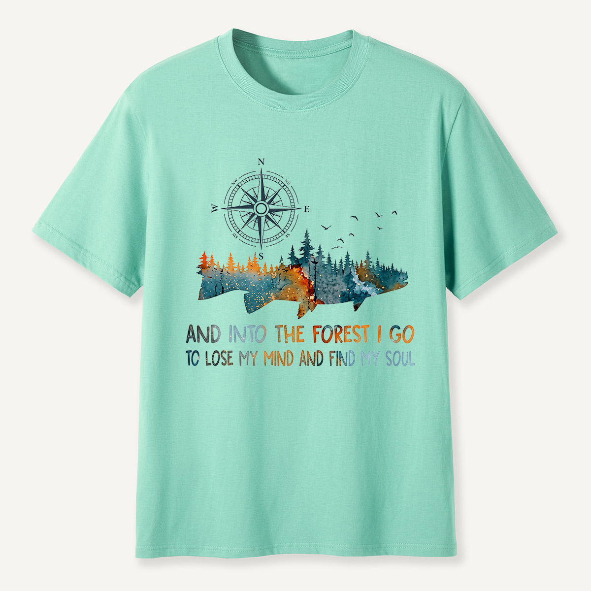 And Into the Forest I Go Bear Compass T-Shirt