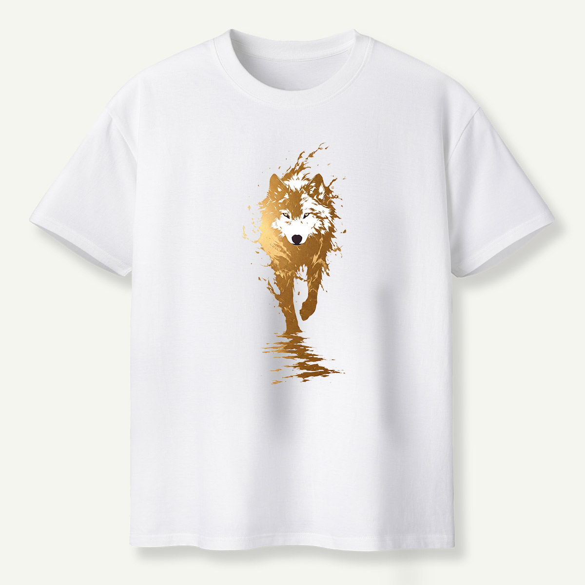 Golden Fox Reflection Watercolor T-Shirt