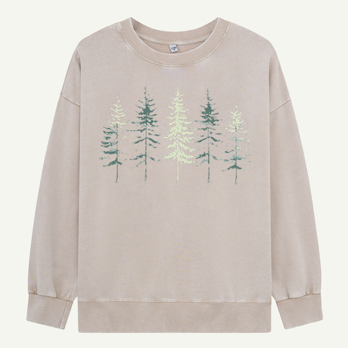 Minimal Pine Forest Silhouette Washed Sweatshirts