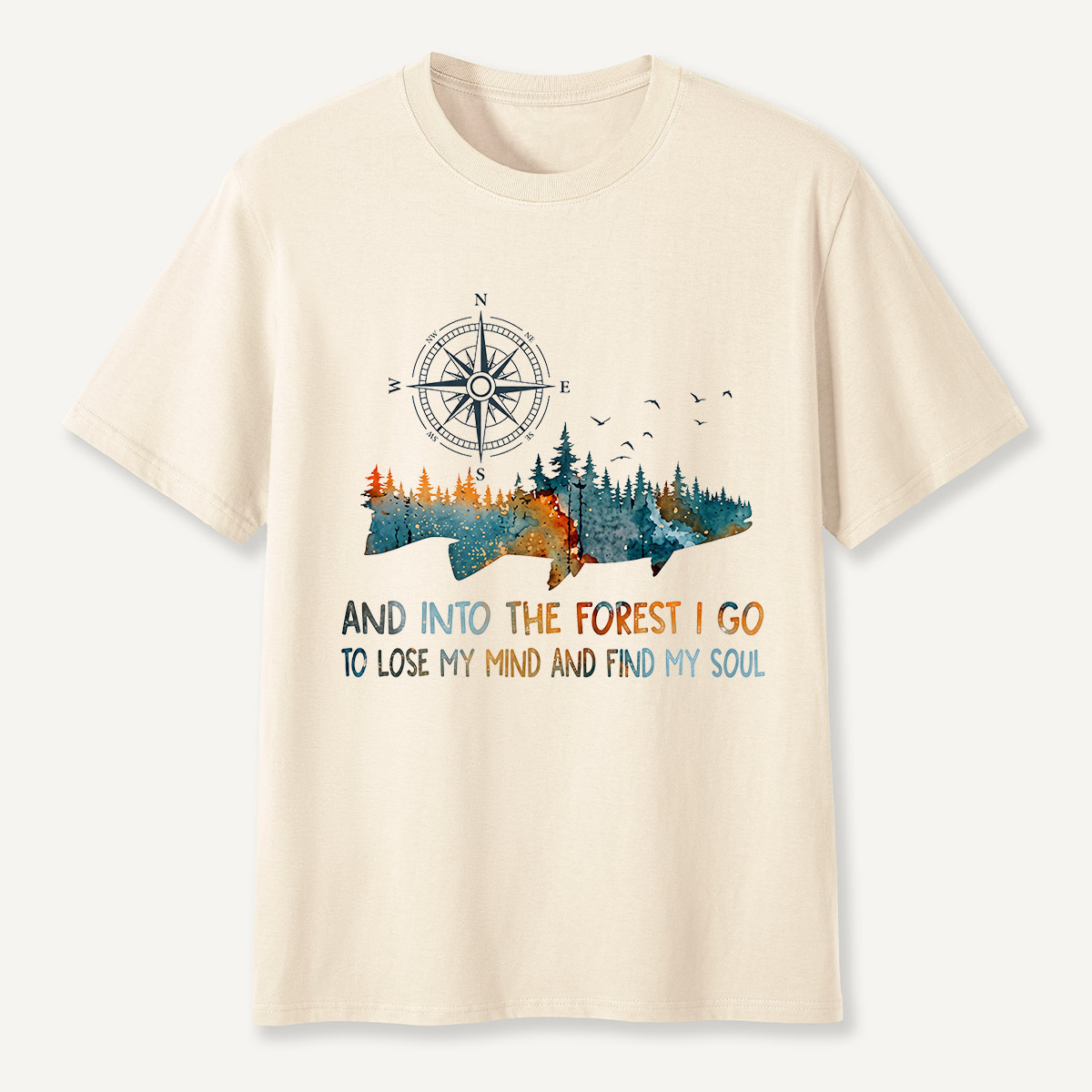 And Into the Forest I Go Bear Compass T-Shirt
