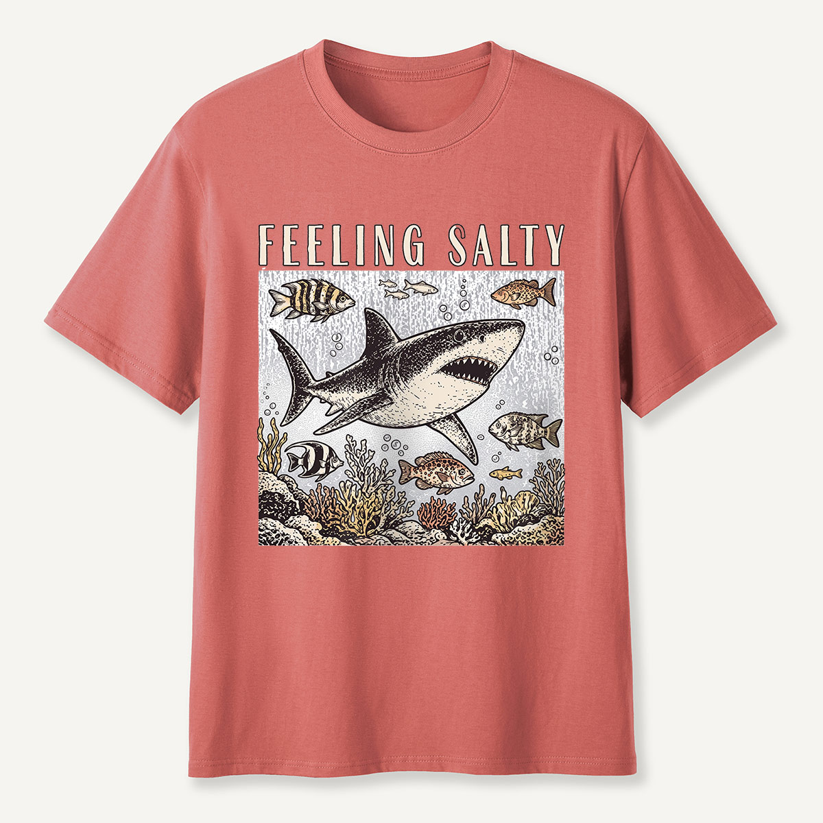 Feeling Salty Shark Ocean Humor T-Shirt